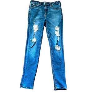Abercrombie & Fitch Blue Skinny Jeans with Distressed Details 4R